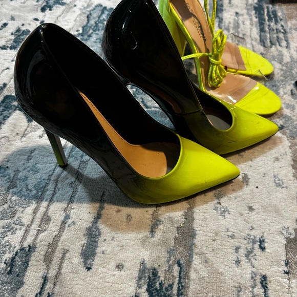 Fashion Nova Neon Yellow Heels Set lot - Picture 2 of 12